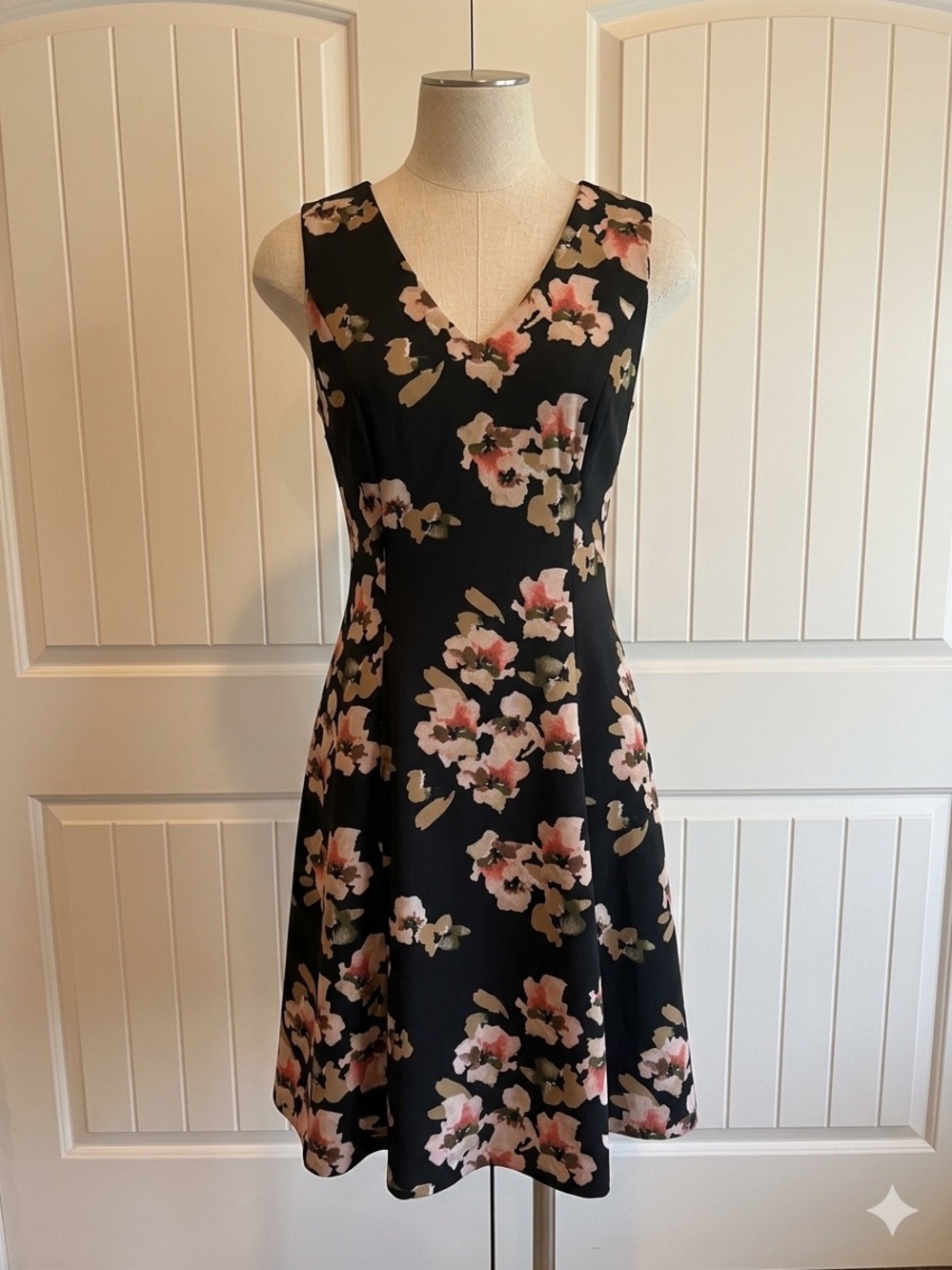 White House Black Market Cherry Blossom A-Line Floral Cocktail Dress 10
